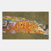 Hope II van Gustav Klimt, Art Nouveau Rechthoekige Sticker (Voorkant)