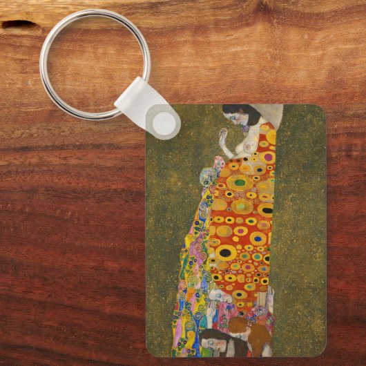 Hope II van Gustav Klimt,  Art Nouveau Sleutelhanger (Voorkant)