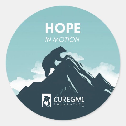 Hope in Motion for GM1 Gangliosidosis Ronde Sticker (Voorkant)
