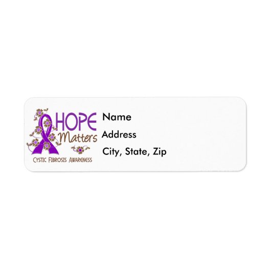 Hope is 3 Cystic Fibrosis Etiket (Voorkant)