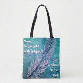Hope is het ding met Feathers Canvas tas (Voorkant)