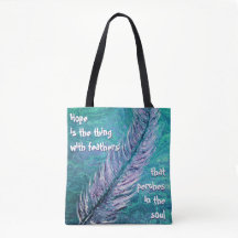 Hope is het ding met Feathers Canvas tas