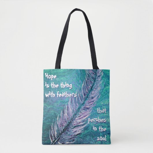 Hope is het ding met Feathers Canvas tas (Voorkant)