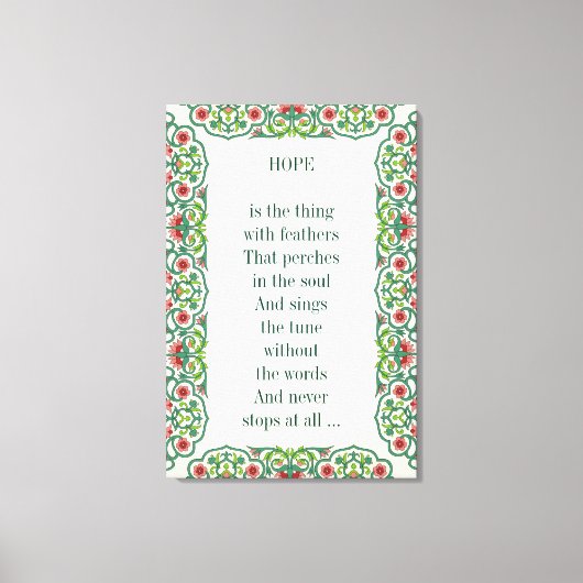 HOPE is het ding met veren die passen Canvas Afdruk (Voorkant)