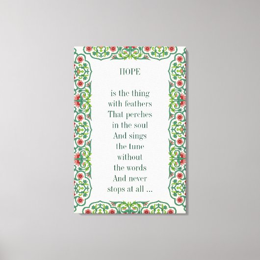 HOPE is het ding met veren die passen Canvas Afdruk (Voorkant)