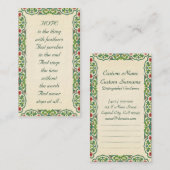 HOPE is het ding met veren die passen Visitekaartje (Voorkant / Achterkant)