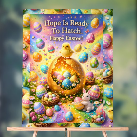 Hope is ready to hatch magical happy Easter chick Acryl Bord (Neutraal)