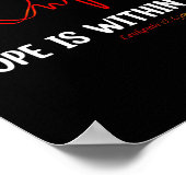 Hope Is Within Me Heartbeat Butterfly Blood Cancer Poster (Hoek)