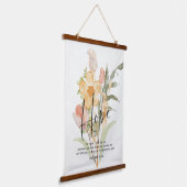 Hope-Jeremiah 29:11 oranje floral Hangend Wandkleed (Gebogen)