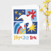 Hope Joy Love Wenskaart Kaart (Gele Bloem)