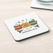 Hope joy Peace and Cocoa Bier Onderzetter (Linkerzijde)