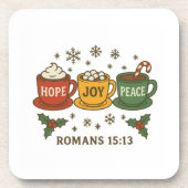 Hope joy Peace and Cocoa Bier Onderzetter (Voorkant)