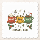Hope joy Peace and Cocoa Kartonnen Onderzetters (Voorkant)
