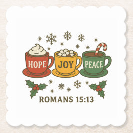 Hope joy Peace and Cocoa Kartonnen Onderzetters