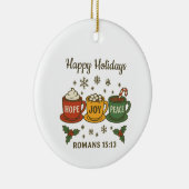 Hope Joy Peace and Cocoa Keramisch Ornament (Rechts)