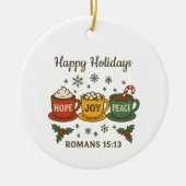 Hope Joy Peace and Cocoa Keramisch Ornament (Voorkant)