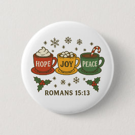 Hope joy Peace and Cocoa Ronde Button 5,7 Cm