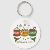 Hope joy Peace and Cocoa Sleutelhanger (Voorkant)