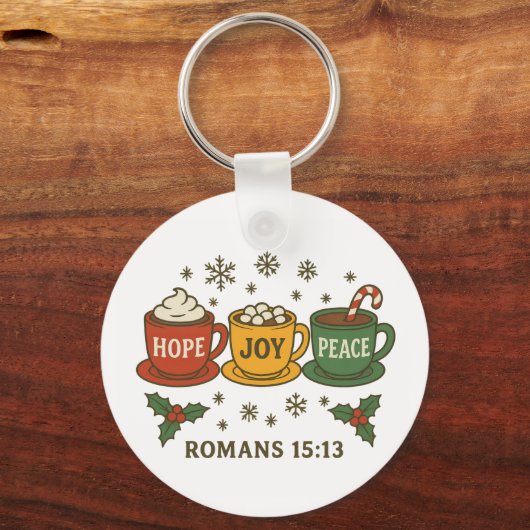 Hope joy Peace and Cocoa Sleutelhanger (Voorkant)