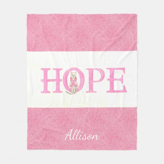 Hope Kat gepersonaliseerd Fleece Deken (Voorkant)