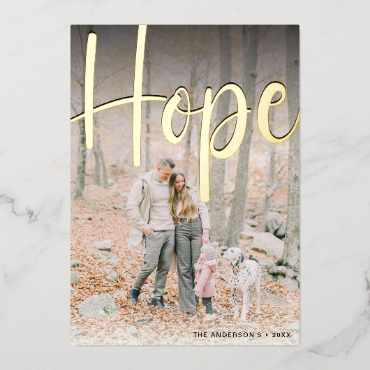 'Hope'-kerstfoto Folie Feestdagenkaart (Voorkant)