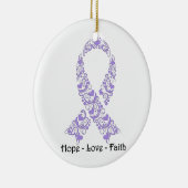 Hope Lavender Awareness Ribbon Keramisch Ornament (Rechts)