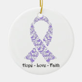 Hope Lavender Awareness Ribbon Keramisch Ornament (Voorkant)