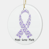 Hope Lavender Awareness Ribbon Keramisch Ornament (Links)