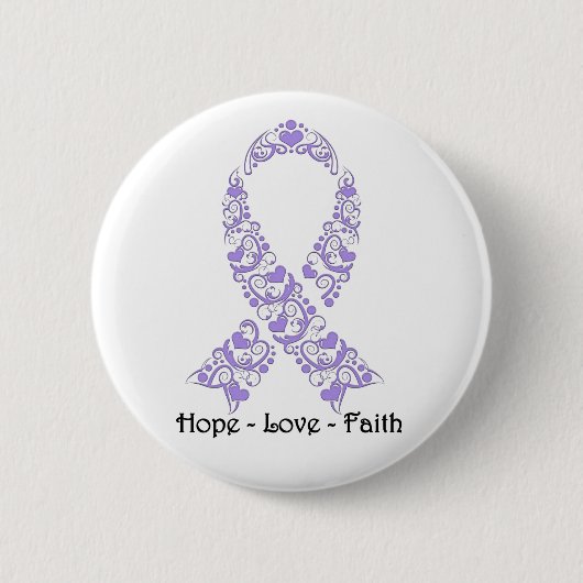 Hope Lavender Awareness Ribbon Ronde Button 5,7 Cm (Voorkant)