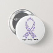 Hope Lavender Awareness Ribbon Ronde Button 5,7 Cm (Voorkant /achterkant)