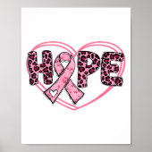 Hope Leopard Borstkanker Bewustzijn Hart Roze Ri Poster (Voorkant)