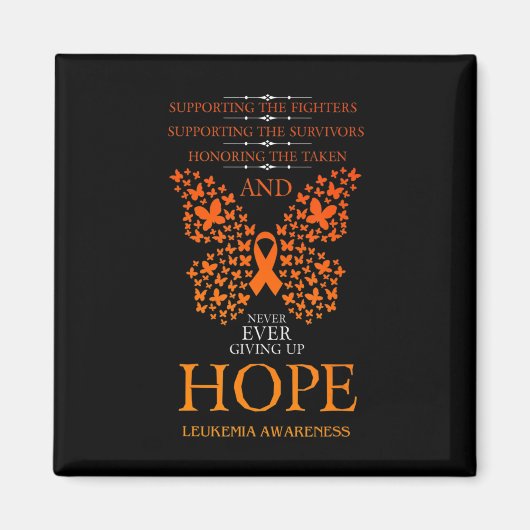 Hope Leukemia Awareness Oranje Ribbon Magneet (Voorkant)