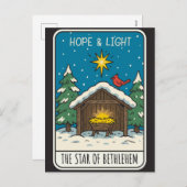 Hope & Light Star of Bethlehem Nativity Scene Feestdagenkaart (Voorkant / Achterkant)