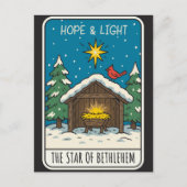 Hope & Light Star of Bethlehem Nativity Scene Feestdagenkaart (Voorkant)