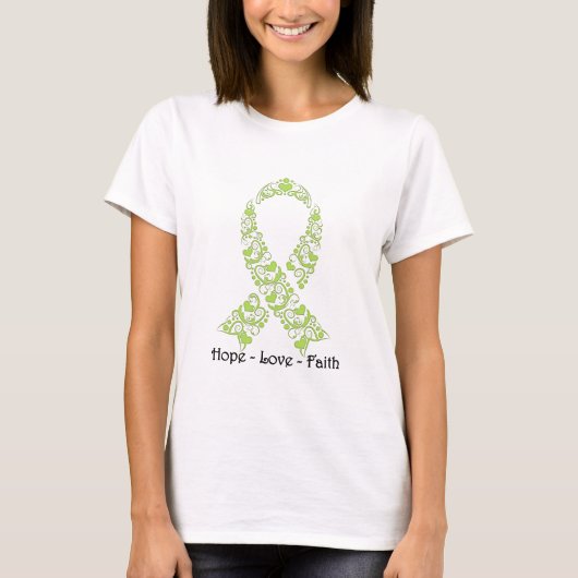 Hope Lime Green Awareness Ribbon T-shirt (Voorkant)
