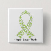 Hope Lime Green Awareness Ribbon Vierkante Button 5,1 Cm (Voorkant)