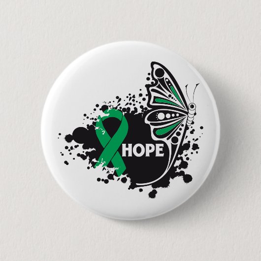 Hope Liver Cancer Butterfly Ronde Button 5,7 Cm (Voorkant)