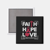Hope Love Brain Aneurysm Awareness 1 Magneet (Voorkant / Achterkant)