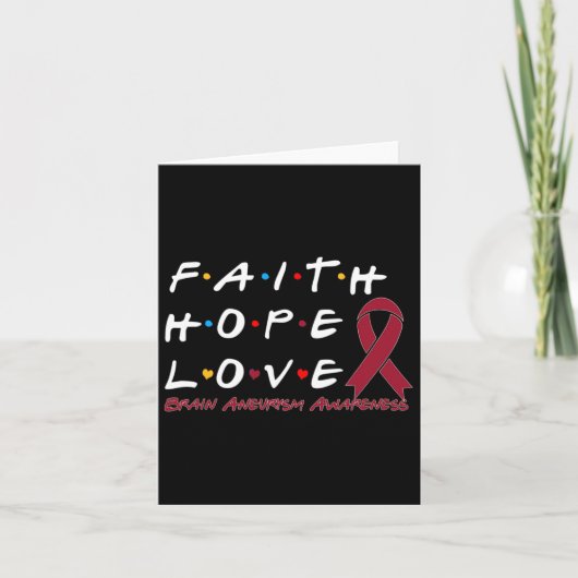 Hope Love Brain Aneurysma Awareness Kaart (Voorkant)