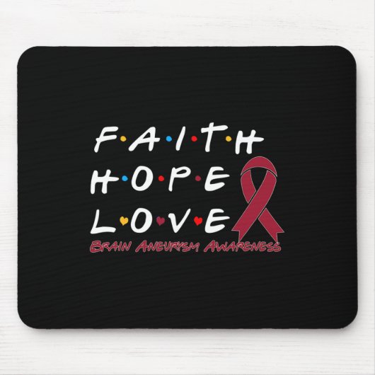 Hope Love Brain Aneurysma Awareness Muismat (Voorkant)