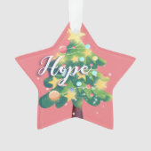 Hope & Love Carton kerstboom Roze Ornament (voorkant)