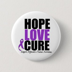 Hope Love Cure Alzheimer Disease Ronde Button 5,7 Cm