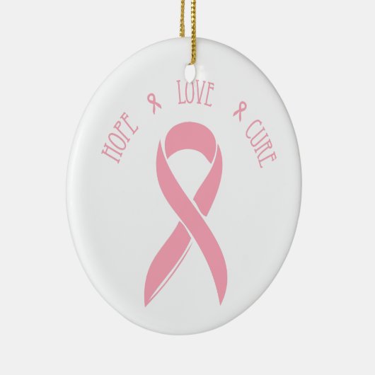 HOPE LOVE CURE - Breast Cancer Ornament (Rechts)