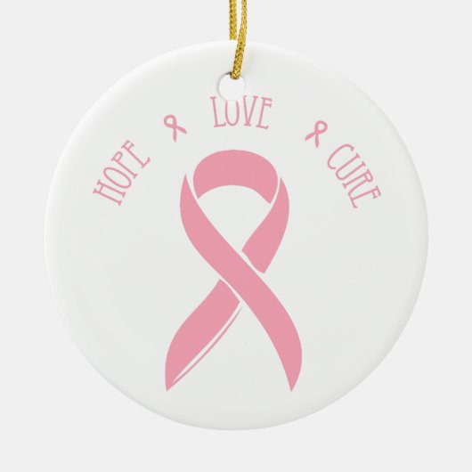 HOPE LOVE CURE - Breast Cancer Ornament (Voorkant)