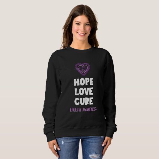 Hope Love Cure Epilepsy Awareness Epileptic Brain Trui (Voorkant volledig)