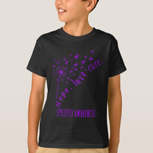 Hope Love Cure Epilepsy Awareness T T-shirt (Voorkant)