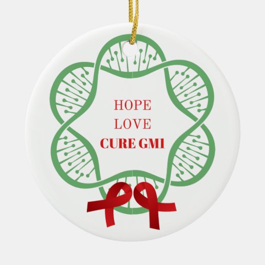 Hope, Love, Cure GM1 Krans Ornament (Voorkant)