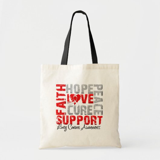 Hope Love Cure Lung Cancer Awareness Tote Bag (Voorkant)