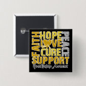 Hope Love Cure Neuroblastoma Awareness Vierkante Button 5,1 Cm (Voorkant /achterkant)
