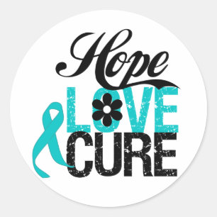 Hope Love Cure OVARIAN CANCER Gifts Ronde Sticker